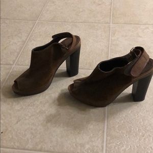 Tan Block heels, very comfortable